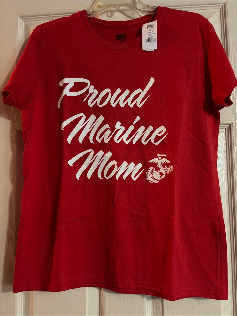 MV Sport Red 'Proud Marine Mom' Graphic Tee